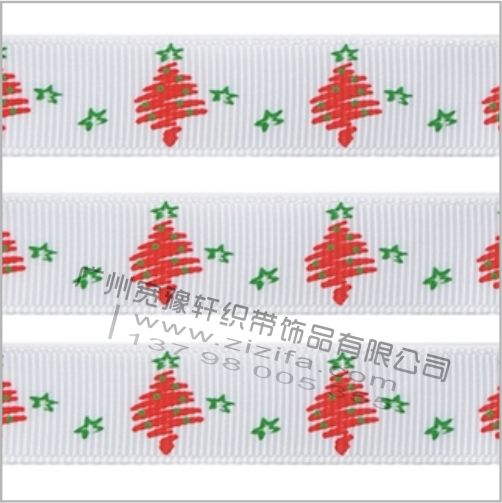 印刷織帶的羅紋絲帶印刷圣誕樹